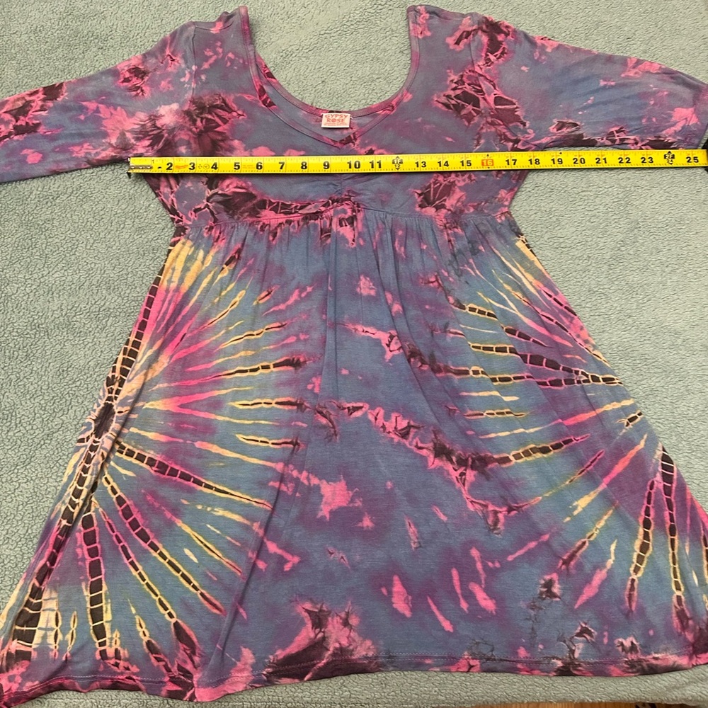 Gypsy Rose Tie-Dye Boho Tunic - Handmade Festival Top” - Picture 8 of 8